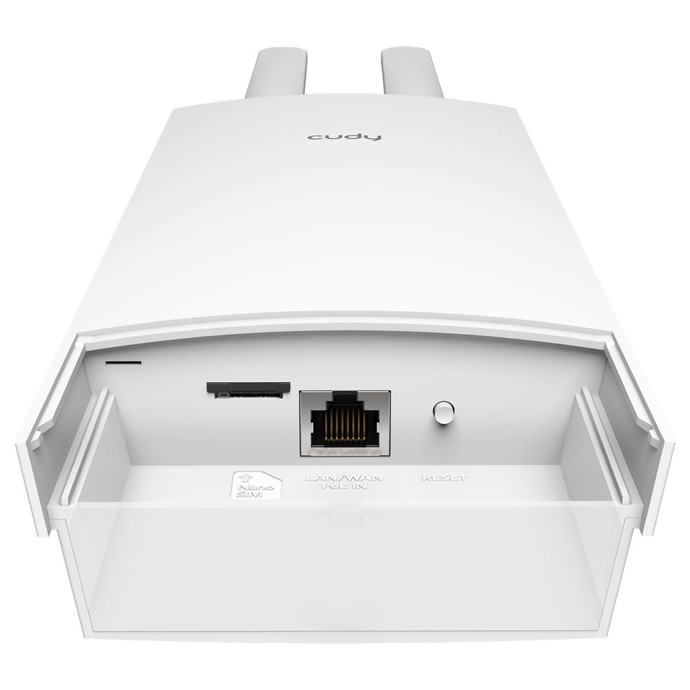 Точка доступа Outdoor 4G LTE Cat 4 N300 Wi-Fi Router Outdoor 4G LTE N300 WiFi Router, Cat.4, 300Mbps Wi-Fi, build-in 4G LTE modem, lightning protection, IP65 Waterproof, 10/100M RJ45, 2 x Detachable 4G Antennas, 24V passive PoE adapter included, Zerotier/Wireguard/OpenVPN/IPSec/L2TP/PPTP VPN,