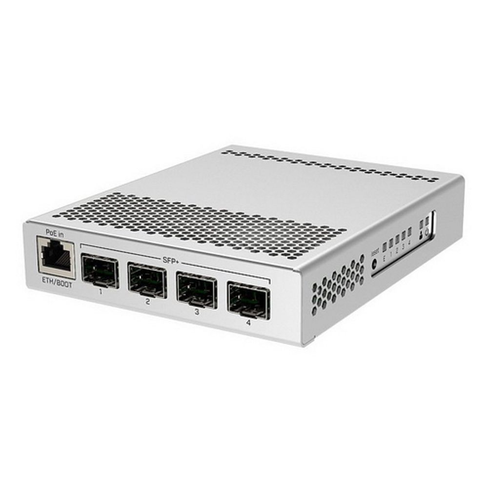 Маршрутизатор MIKROTIK CRS305-1G-4S+IN Cloud Router Switch 305-1G-4S+IN with 800MHz CPU, 512MB RAM, 1xGigabit LAN, 4xSFP+ cages, RouterOS L5 or SwitchOS (dual boot), metallic desktop case, PSU (002136) {20}