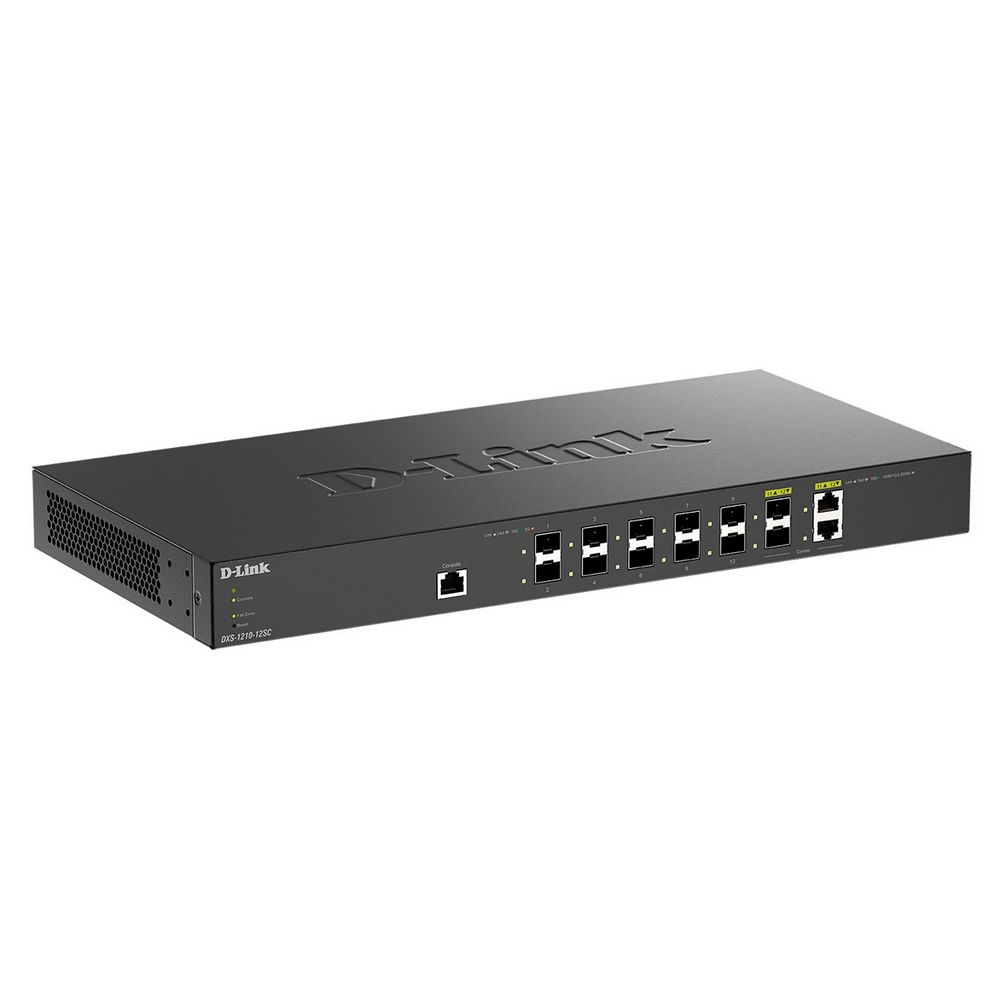 Коммутатор D-Link DXS-1210-12SC/B1A, L2+, 10×SFP+, 2×Combo 10GbE
