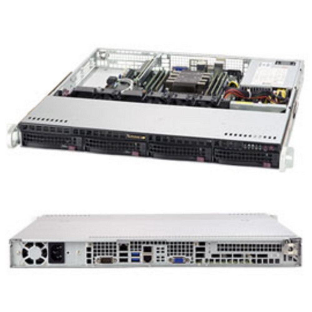 Платформа системного блока SuperMicro SYS-5019P-M 1U, 1xLGA3647, iC621, 6xDDR4, up to 4x3.5, 2x1GbE, 1x350W (813MFTQC-350CB  X11SPM-F)
