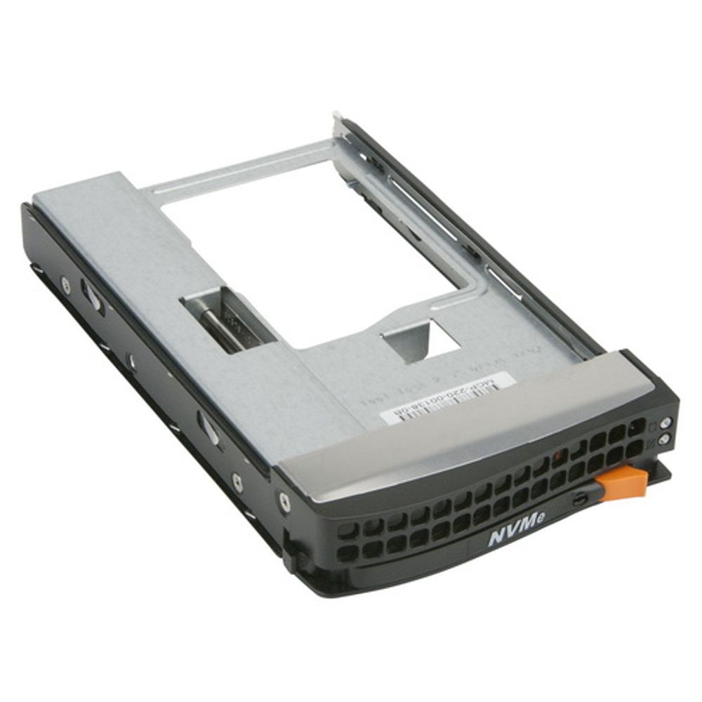 SuperMicro MCP-220-00121-0B Black gen-3 2.5 NVMe drive tray, Orange  tab with lock