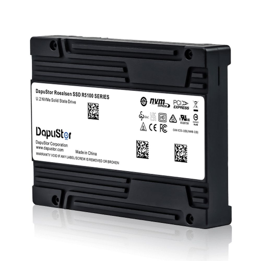 Накопитель SSD DapuStor R5101, 3840Gb, 2.5", U.2, PCIe 4.0 x4, NVMe, R/W 7400/5350