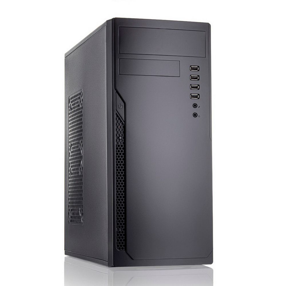Корпус c блоком питания 450 Ватт/ Case Foxline FL-301, ATX, 1x5.25EXT, 1x3.5EXT, 4x3.5INT, 2xUSB2.0, 2xUSB3.0, HDA, w/o FAN, w/450W ATX PSU, w/1.2m EU pwr cord