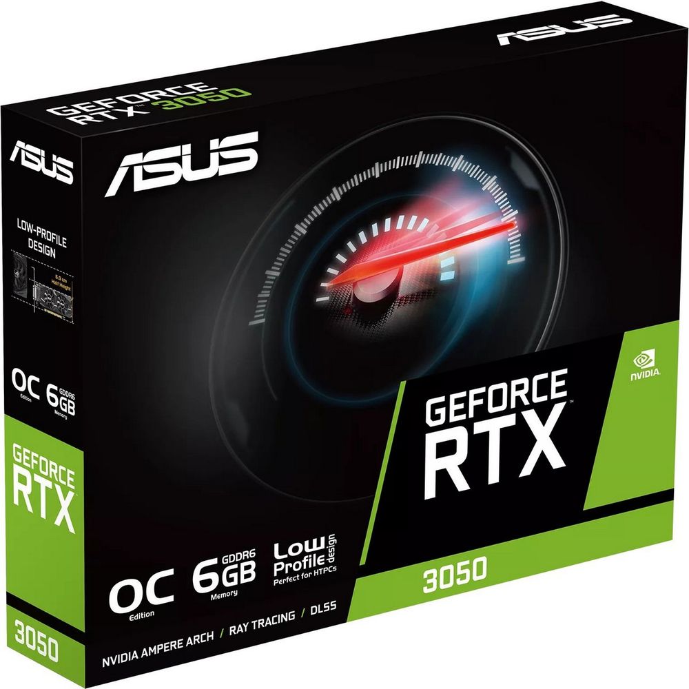 Видеокарта ASUS RTX3050 BRK OC 6GB GDDR6 96bit DVI-D DP HDMI 2FAN LP RTL [RTX3050-O6G-LP-BRK]