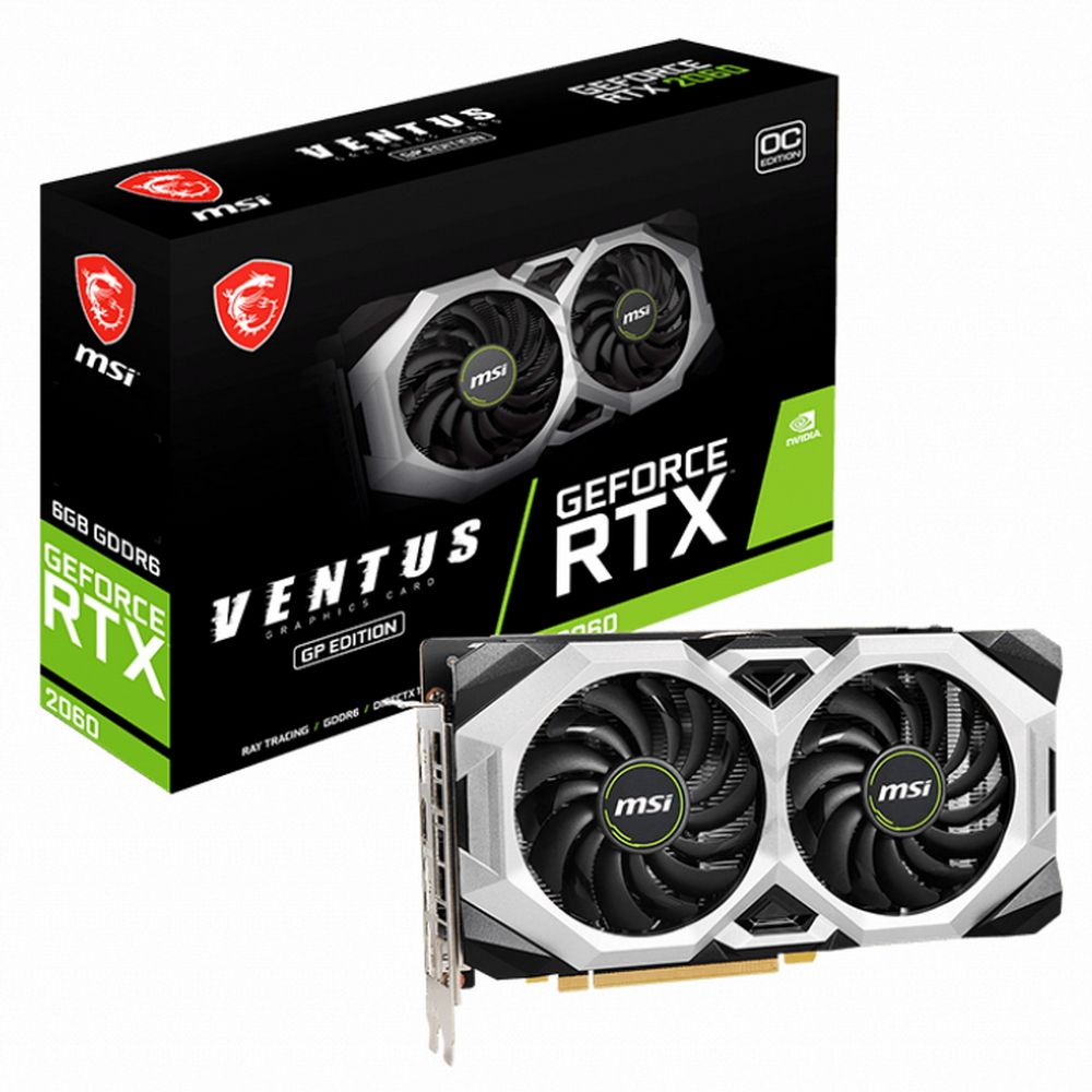 Видеокарта MSI RTX2060 VENTUS GP OC 6GB GDDR6 1710/14000 HDMIx1 DPx3 HDCP