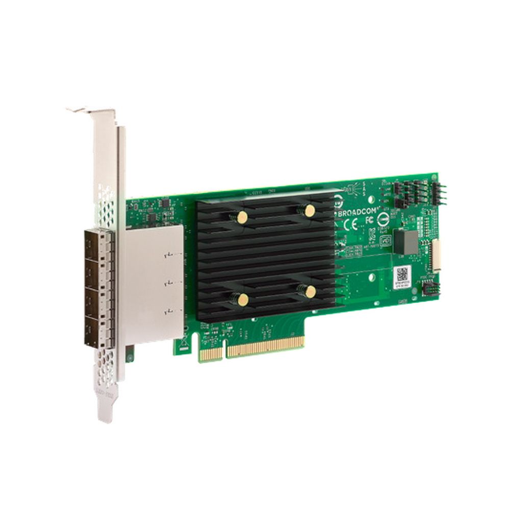 HBA-адаптер Broadcom SAS 9500-16e SGL (03-50075-00 / 03-50075-00002 / 03-50075-00003) PCIe Gen4 x8 LP, Tri-Mode SAS/SATA/NVMe 12G HBA, 16port(4*ext SFF8644), 3816 IOC {5}