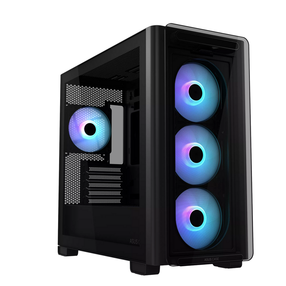 Корпус для ПК Asus - A23 PLUS TG ARGB BLACK, 1х2.5", 2х3.5/2.5", Mini Tower, без БП, цвет чёрный, 90DC00K0-B19010