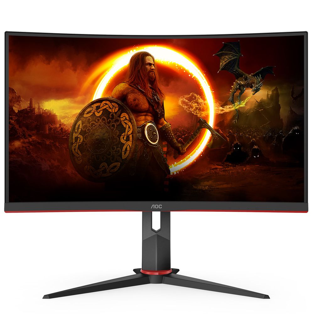 Монитор AOC 27" C27G2ZU Black-Red (VA, 1920x1080, HDMI+HDMI+DP, USB Hub, 0.5 ms, 178°/178°, 300 cd/m, 3000:1, 240Hz, MM, Curved)