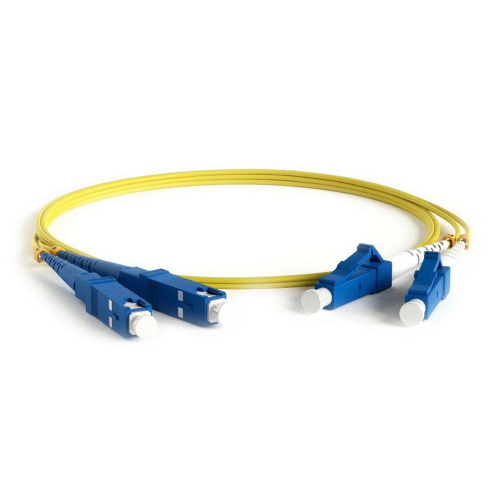 Кабельная сборка Hyperline  FC-D2-9-LC/UR-SC/UR-H-20M-LSZH-YL Патч-корд волоконно-оптический (шнур) SM 9/125 (OS2), LC/UPC-SC/UPC, 2.0 мм, duplex, LSZH, 20 м