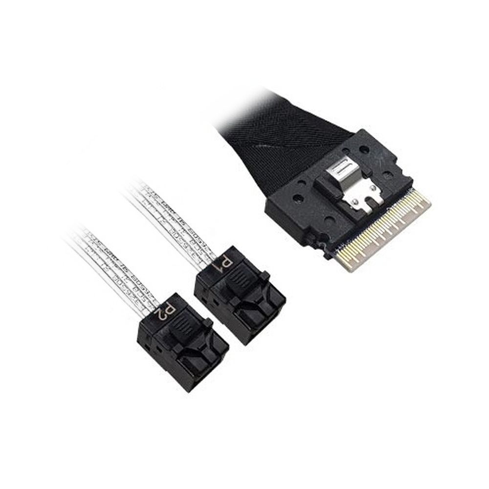 Кабель ACD-60002-MD Slimline SASx8 (SFF8654) -to- 2 SAS HD (White) x4 (SFF8643 (NVMe Connection), for SupewrMicro backplanes, 1M, (аналог Broadcom 05-60002-00)