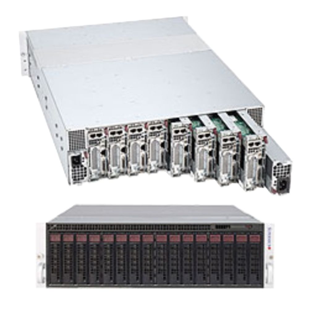 Платформа системного блока SuperMicro SYS-5038ML-H8TRF 3U MicroCloud System CSE-938BH-R1620B X10SLD-F LGA1150 4xDDR3 4xSATA3 USB3.0 PCI-E3.0x8 in Micro-LP