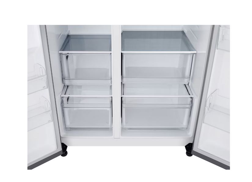 Холодильник LG GC-B257KMHW серебристый двухкамерный 422/206 л., морозилка сбоку, No Frost, Side by Side