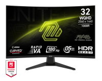 Монитор 31.5" MSI MAG 325CQF VA 2560x1440, 180 Гц, 0.5 мс, 16:9, 300 кд/м², 2xHDMI 2.0b, DP 1.4, USB-C, 3.5 Jack, HDR10, Adaptive-Sync, изогнутый экран (1000R), черный