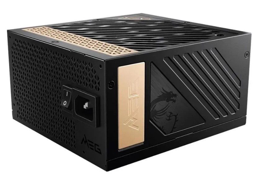 Блок питания ПК/ Power Supply MSI MEG Ai1300P PCIE5, 1300W 80+ Platinum (ATX, 3.1, PCIe 5.1, Full modular, 1x24(20+4)pin, 1xCPU 8(4+4)pin, 8xPCIe*2 8(6+2)pin, 1x12VHPWR, 16xSATA3, 4xMOLEX4pin, Active, 120x120mm, 160x150x86mm, APFC, black)