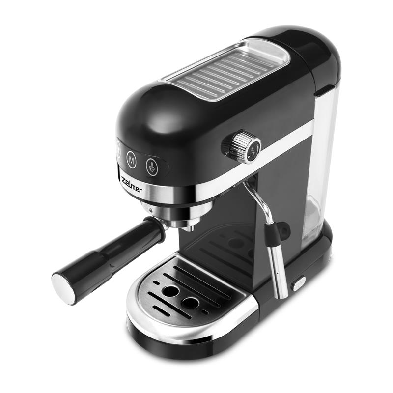 Кофеварка рожковая Zelmer EXPRESSO ZCM7295 черный, исп. кофе - молотый/чалды, 1.4 л, 1350 Вт, 20 бар
