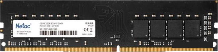 Оперативная память для компьютера 4Gb (1x4Gb) PC4-21300 2666MHz DDR4 DIMM CL19 Netac NTBSD4P26SP-04