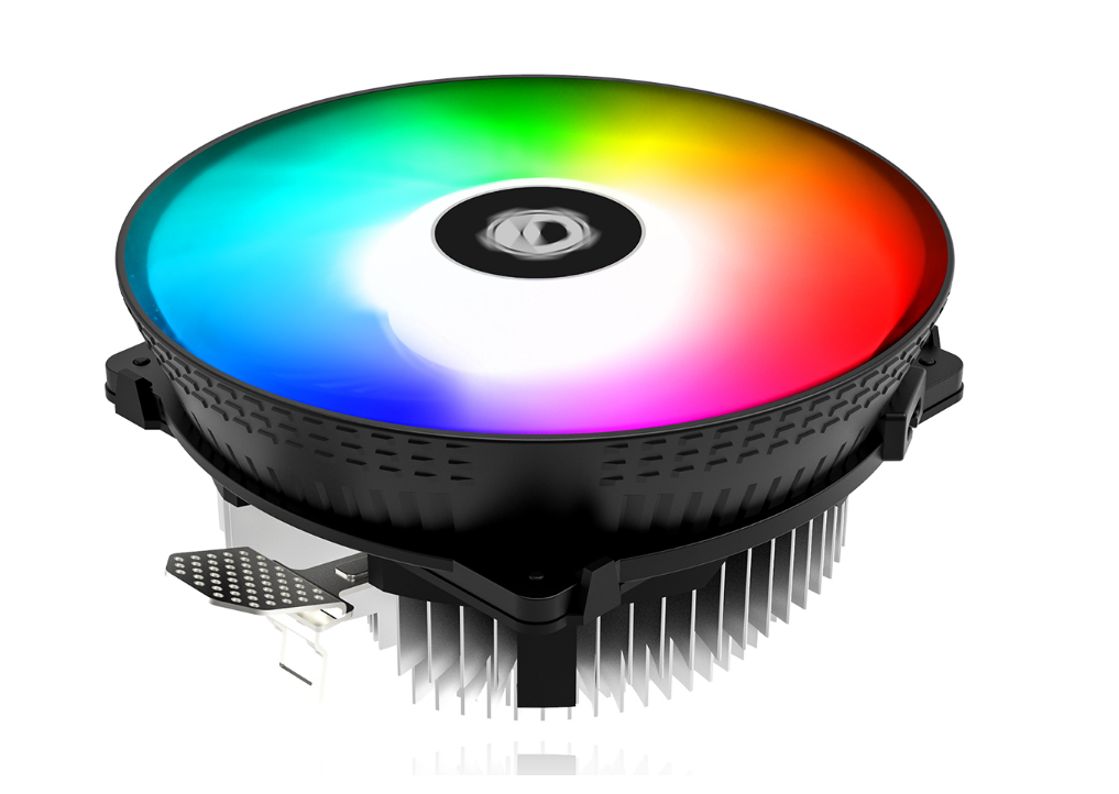 Кулер для процессора 100W S1851/1700/1200/115x/AM5/AM4/AM3*/AM2*/FM2* 4pinPWM 1x120mm Fan RGB Al черно-белый DK-03 RAINBOW ID-COOLING