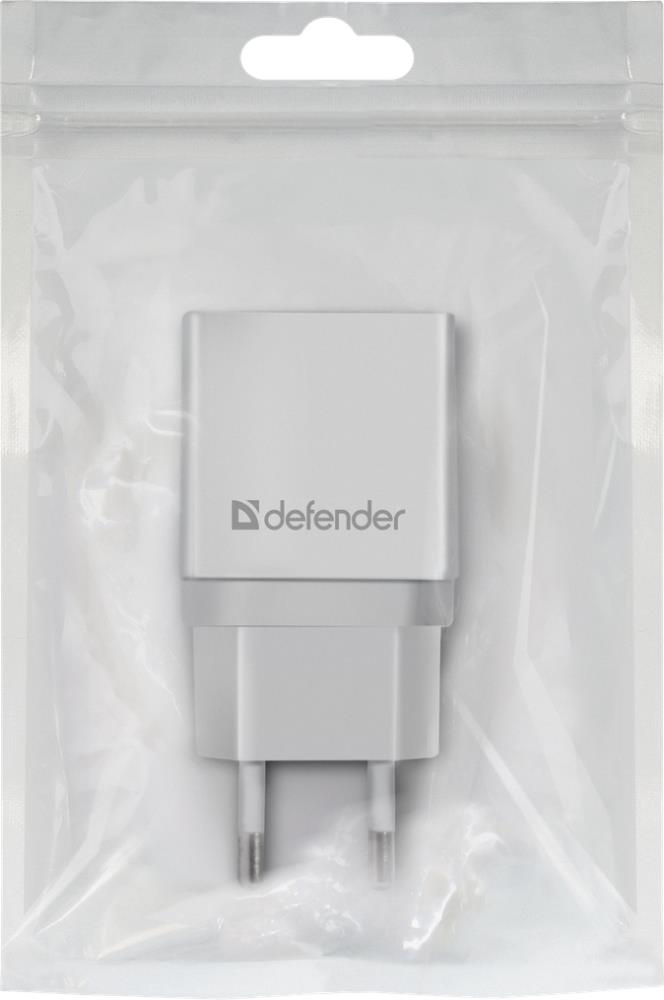 Defender EPA-10 White (83549) Зарядное устройство USB (Вх. AC100-240V,  Вых.  DC5V, USB  2.1A)