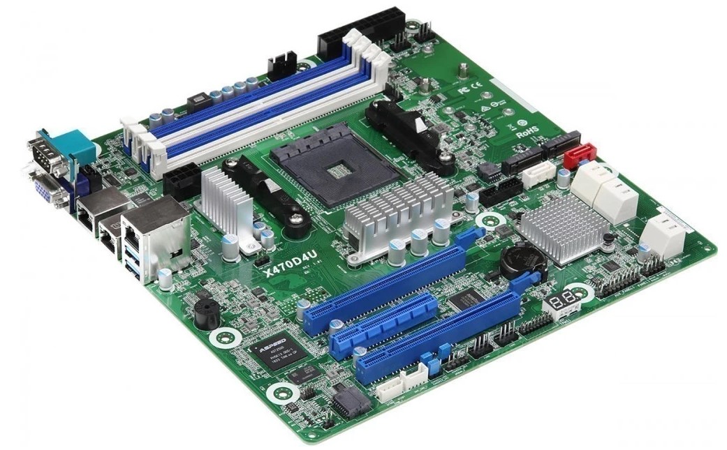 Серверная материнская плата AMD X470 SAM4 MATX X470D4U/VN ASROCK