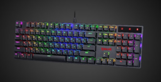 Redragon Механическая клавиатура Apas RU,RGB,черн,тонкая,104кн