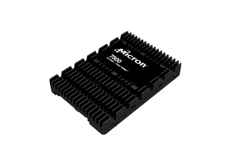 Твердотельный накопитель Micron 7500 MAX 6.4TB NVMe U.3 (15mm) PCIe NVMe Gen4 1x4 (v2.0b) R7000/W5900MB/s 3D TLC MTTF 2М 1100K/400K IOPS 35040TBW SSD Enterprise Solid State Drive, 1 year, OEM