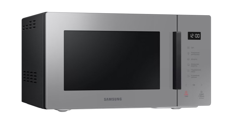 Микроволновая печь SAMSUNG MS23T5018AG/BW серый/черный (23л, 800 Вт, соло, электронное управление) (MS23T5018AG/BW)