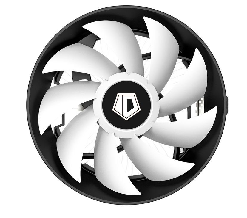 Кулер для процессора 100W S1851/1700/1200/115x/AM5/AM4/AM3*/AM2*/FM2* 4pinPWM 1x120mm Fan RGB Al черно-белый DK-03 RAINBOW ID-COOLING