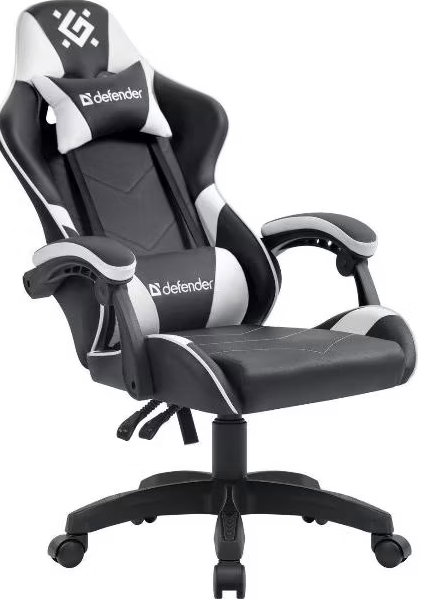 Кресло игровое Defender Companion черный/белый, класс 3, металл, PU
