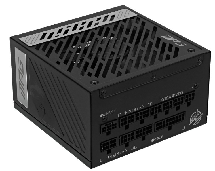 Блок питания MSI MPG A850G PCIE5 Retail, 850Вт, 80 PLUS Gold, 135мм, модульный, черный