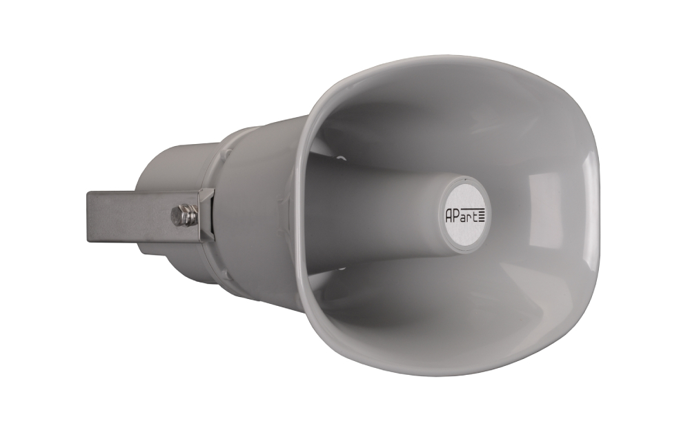 Акустическая система BIAMP [H30LT-G] (APART) всепогодная, рупорная. 350 Гц 9 кГц. 30 Вт (8 Ом). 3,75Вт / 7,5Вт / 15Вт / 30Вт (100 В). Макс. SPL: 121 dB. HxV:115°х165°. IP66. Euroblock. U-bracket в комплекте. Цвет: серый.