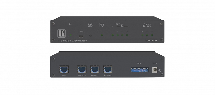 Усилитель-распределитель Kramer Electronics [VM-3DT] 1:3 HDBaseT; поддержка 4К60 4:2:0