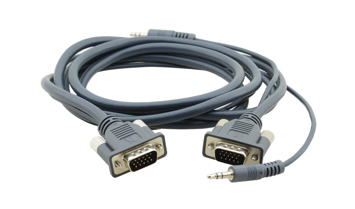 Кабель VGA (HD15) [92-2202075] Kramer Electronics [C-GMA/GMA-75] VGA (Вилка) + 3,5 мм аудио вилкаVGA + аудио (Вилка - Вилка), 22.9 м
