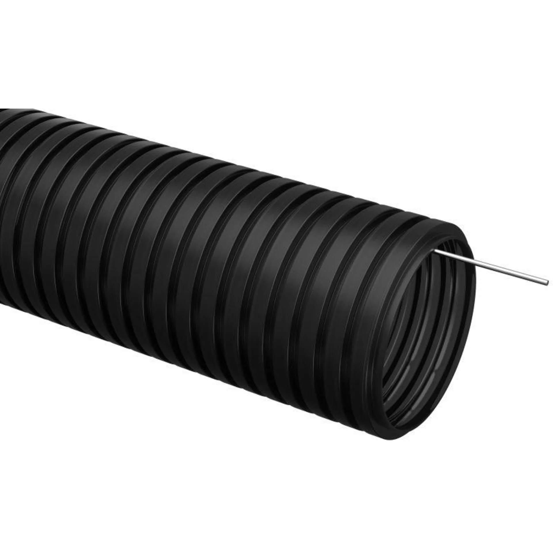 Труба гофрированная IEK CTG20-16-K02-010-1 ПНД d16мм с  протяжкой черная (уп.10м)