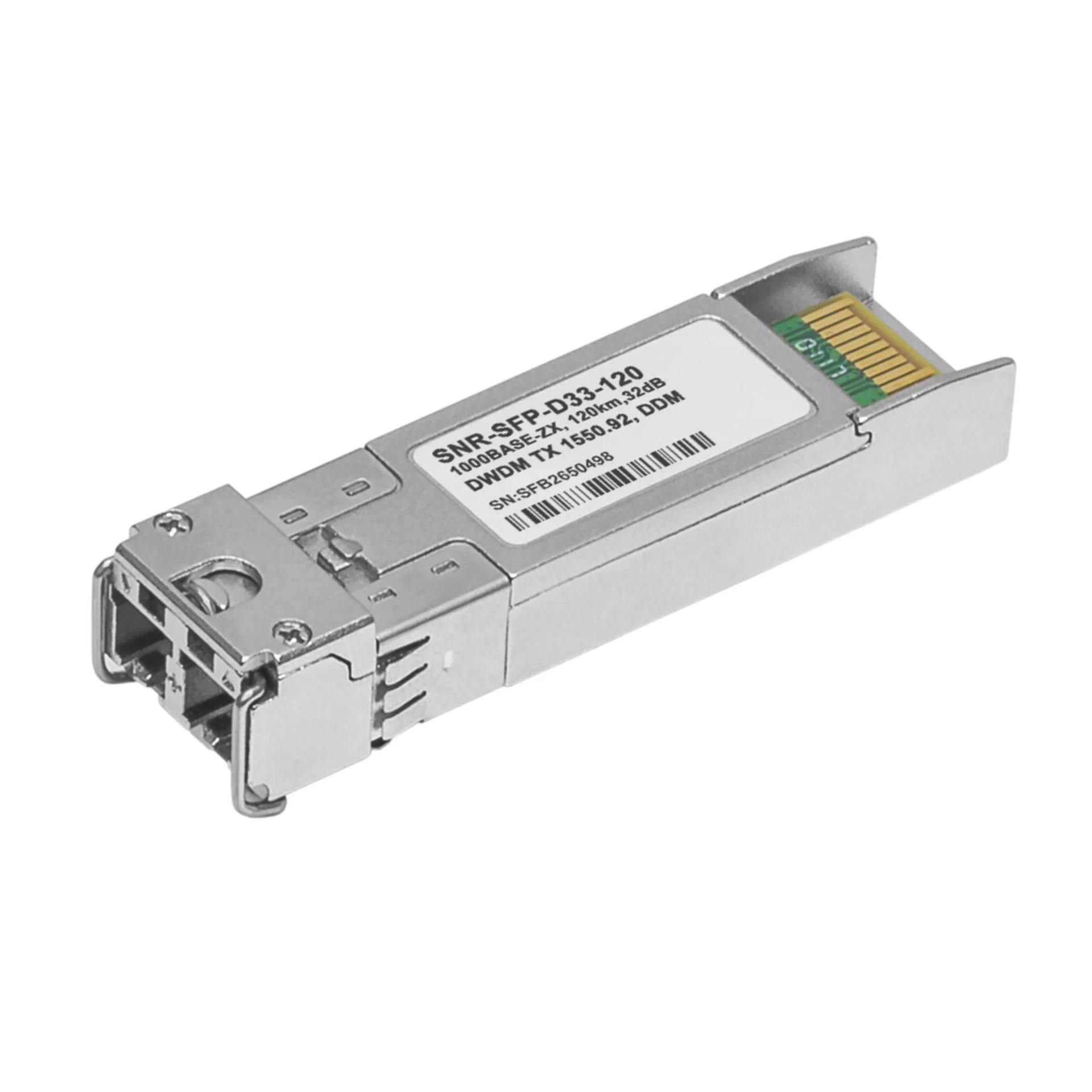 SNR-SFP-D33-120 Модуль SFP 1.25G DWDM оптический, дальность до 120км (32dB), 1550.92нм