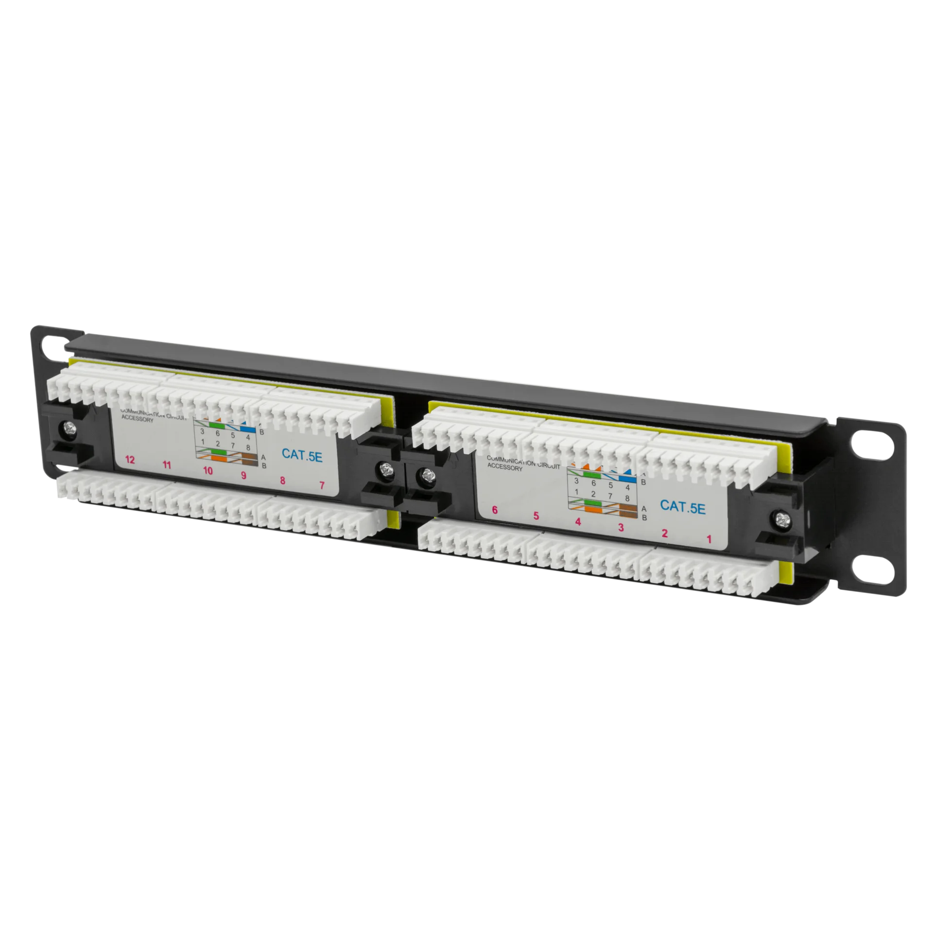 Коммутационная панель SNR, 10" неэкранированная, 1U, 12 портов, cat.5e, горизонтальная заделка