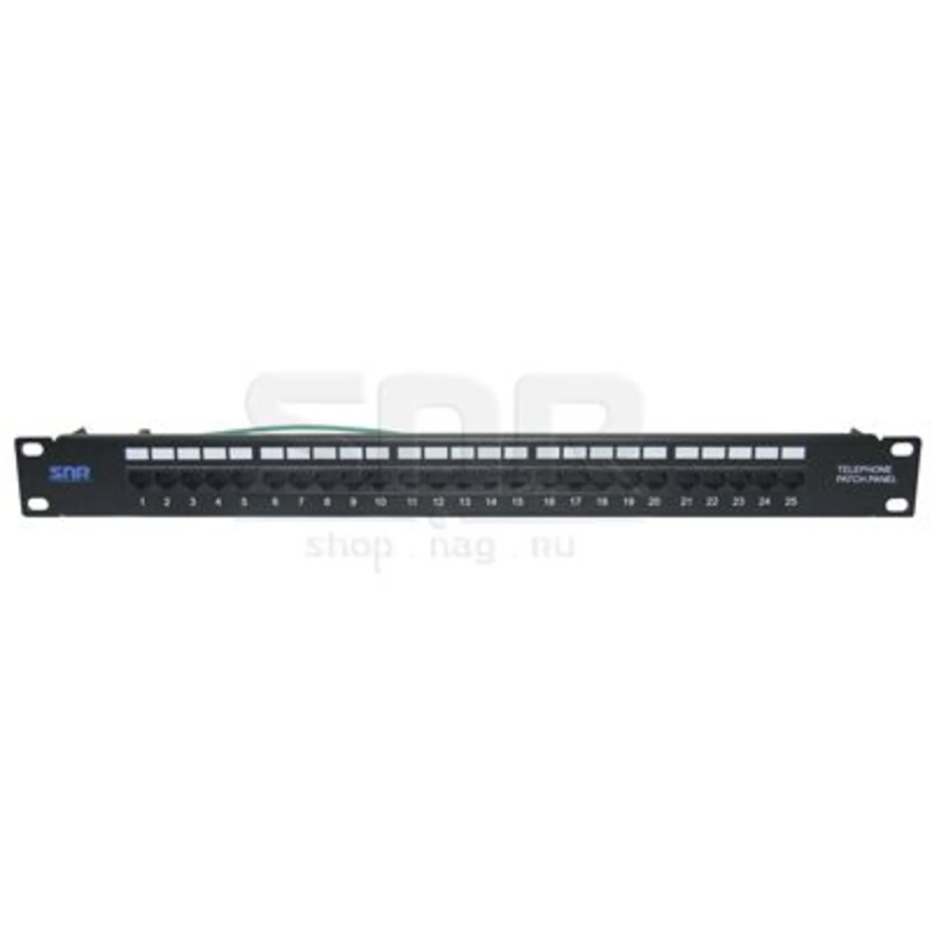 Патч-панель в шкаф 19'' 1U, порты: 25 x RJ-45 кат.3, черный, SNR (SNR-C3-19-25)