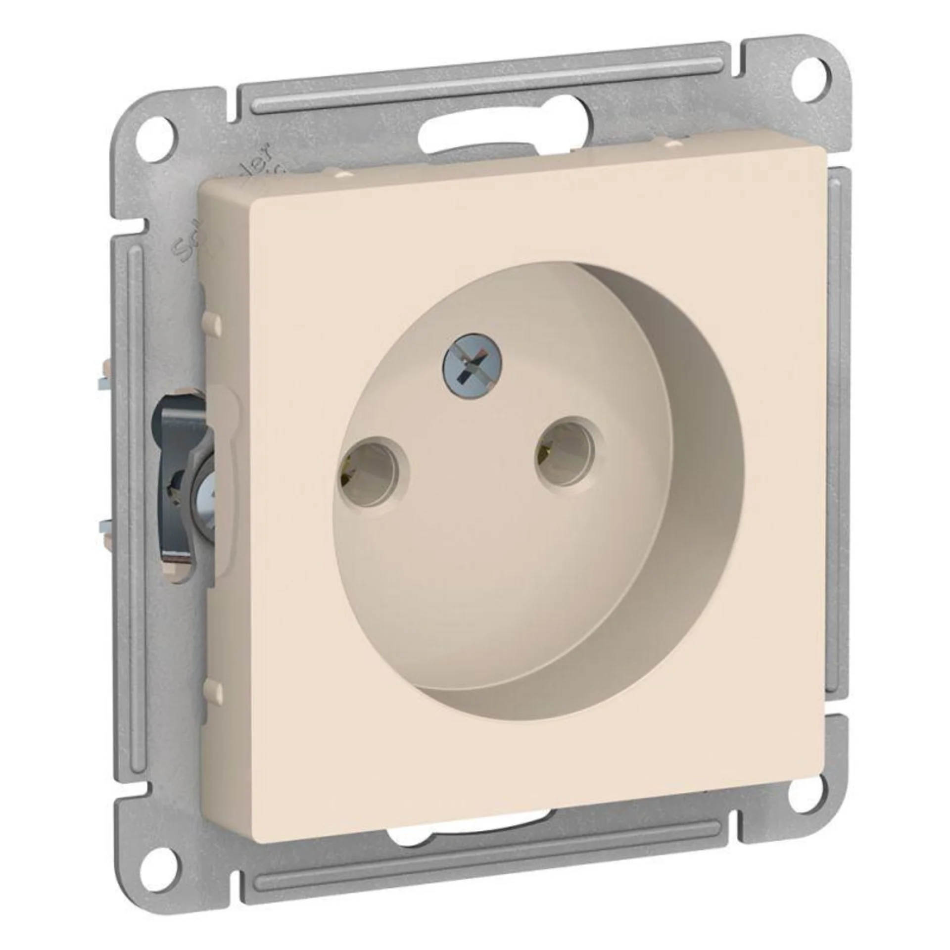 Розетка Systeme Electric ATN000241, 1-местная, без заземления, без шторок, 16А, 250В, IP20, бежевый