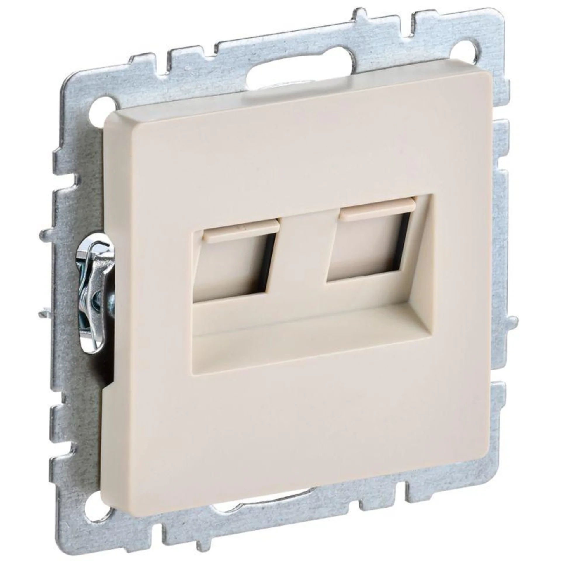 Розетка IEK BR-K20-1-K10, RJ45×2, кат.5E, бежевый