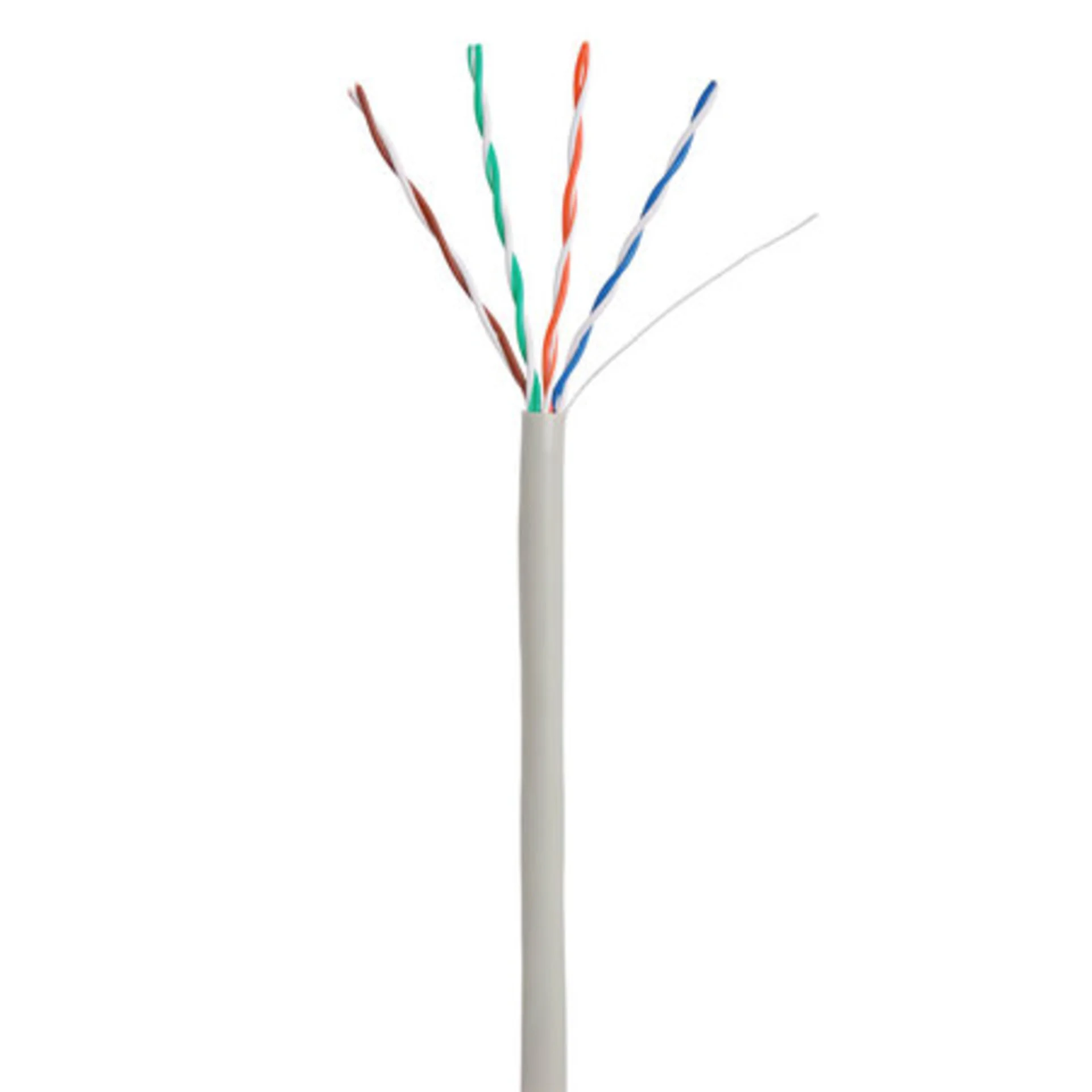 Кабель NETLAN CCA-UU004-5E-PVC-GY U/UTP 4 пары, Кат.5e, 100МГц, одножильный, CCA (омедненный алюминий), внутренний, PVC нг(B), серый, 305м
