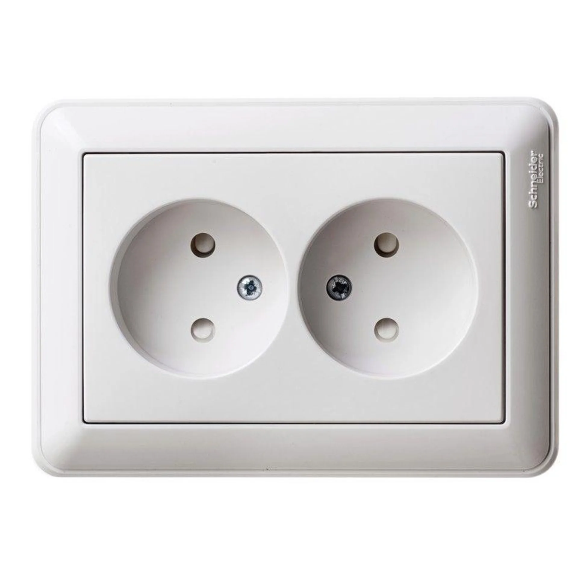 Розетка 2-м СП W59 16А IP20 без заземл. защ. шторки бел. Systeme Electric RS16-254-18