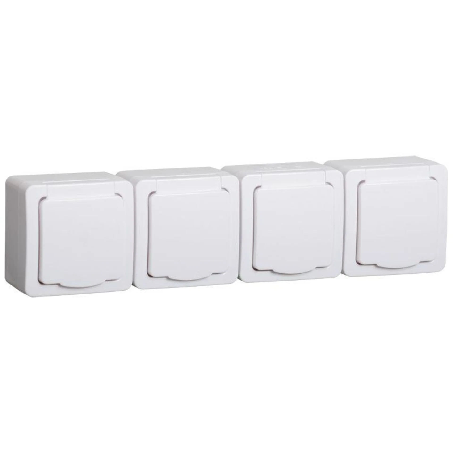 Розетка IEK ERMP42-K01-16-54-EC, 4-местная, с заземлением, IP54, открытая установка