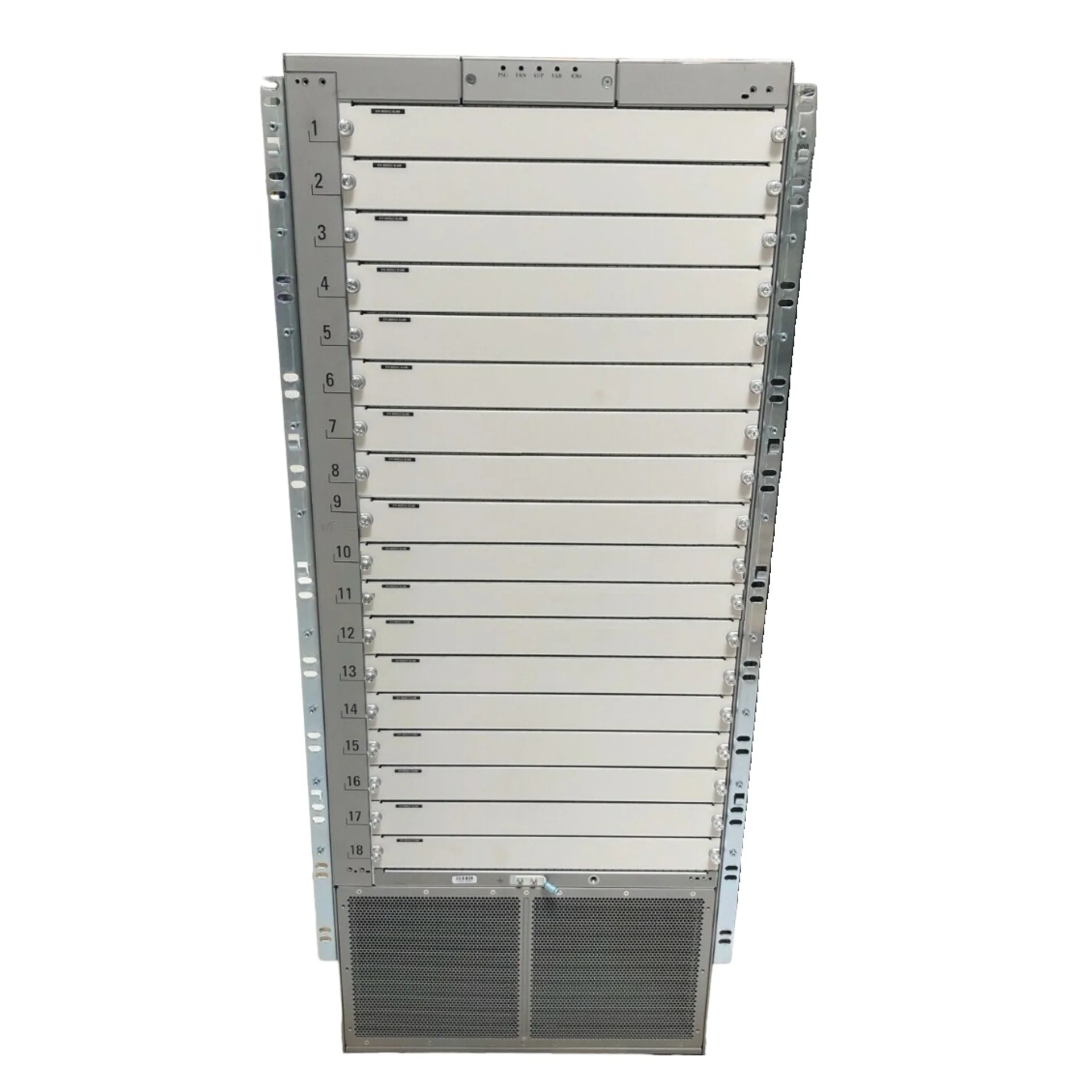18 Slot Chassis, No Power Supplies, Fans Included
