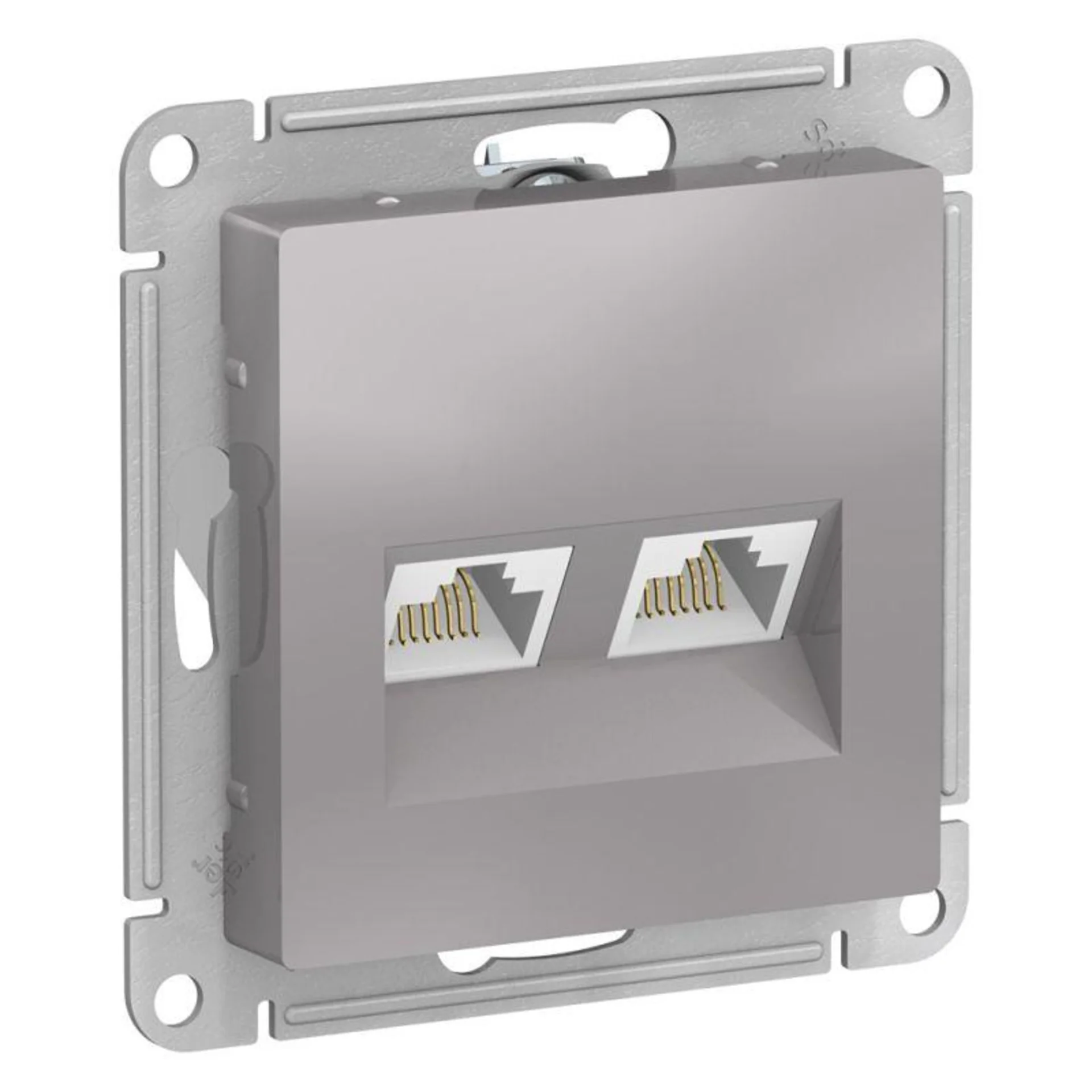 Розетка компьютерная 2-м AtlasDesign RJ45 кат.5E механизм алюм. Systeme Electric ATN000385