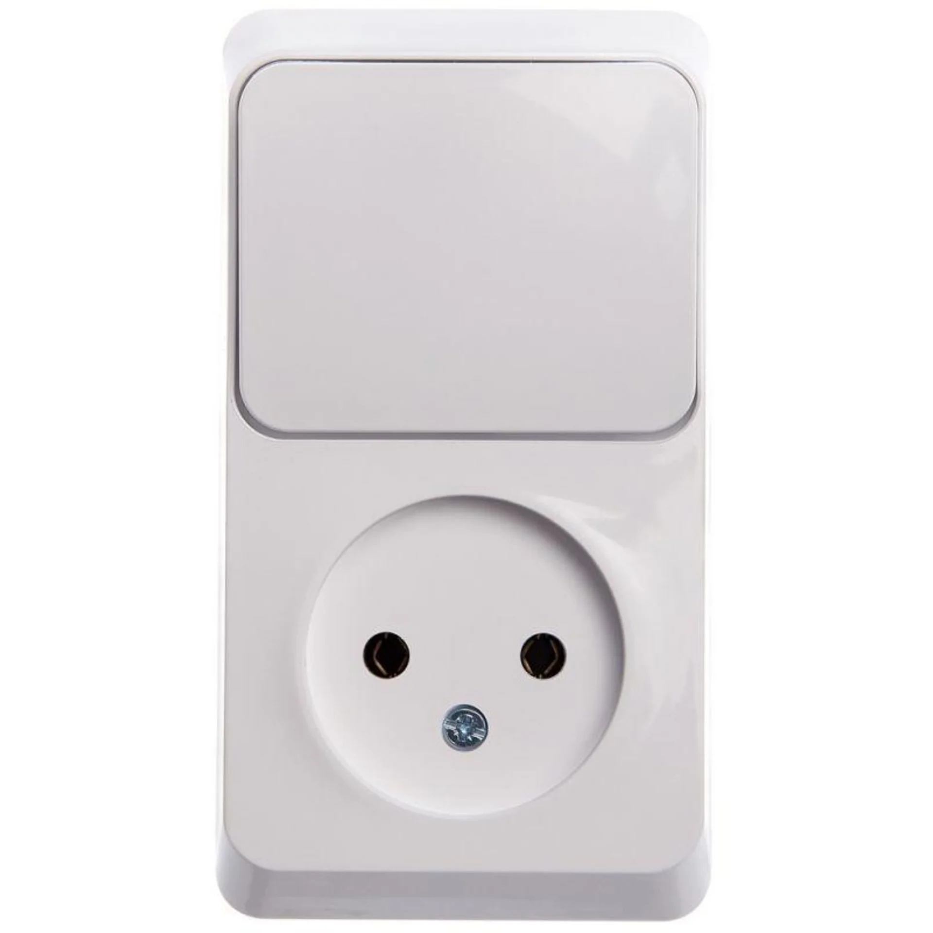 Блок розетка+выключатель Systeme Electric BPA16-204B, 16А, IP20, белый