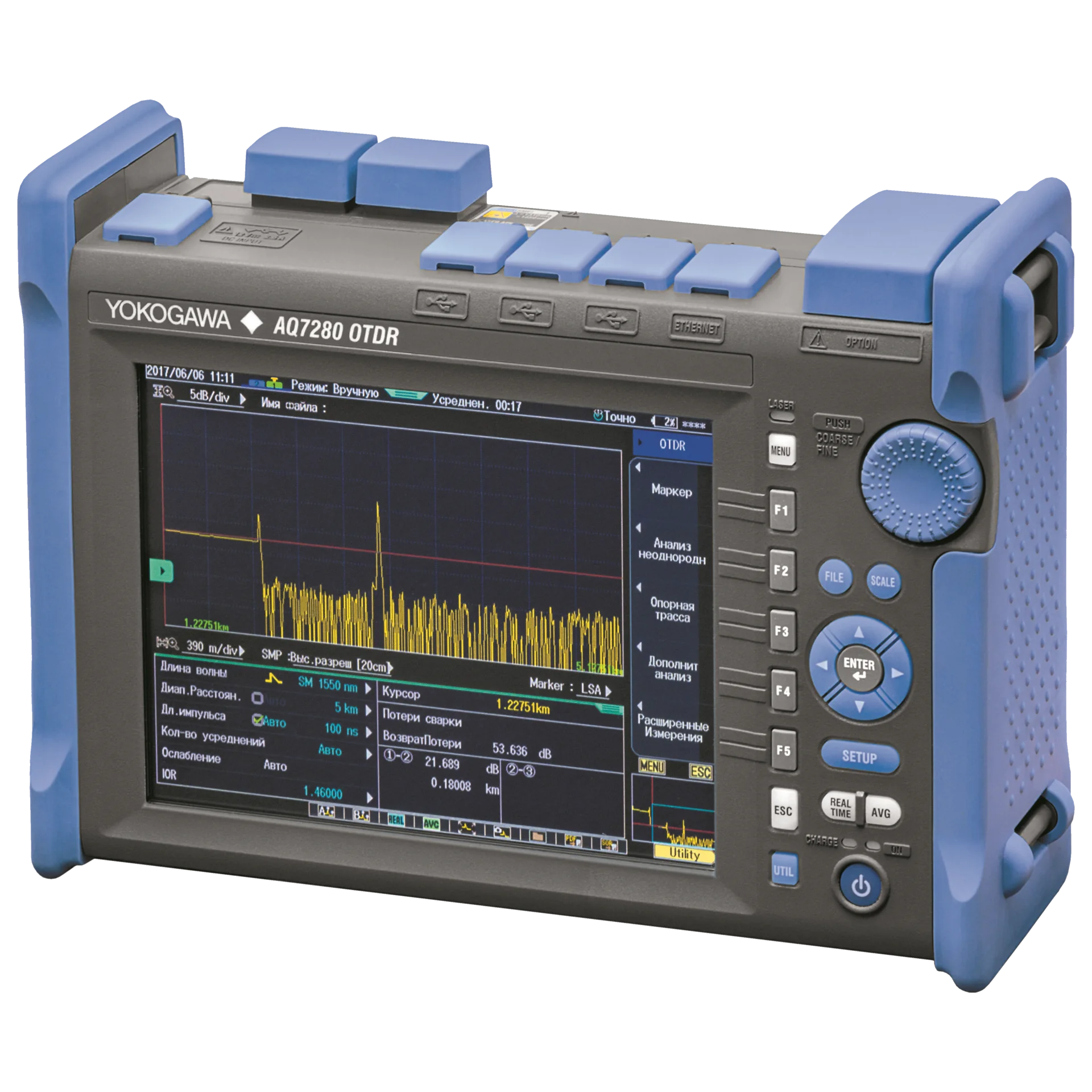 Рефлектометр оптический Yokogawa AQ7280 + AQ7282A (SM, 1310/1550 нм, 38/36 дБ, FC-адаптер)