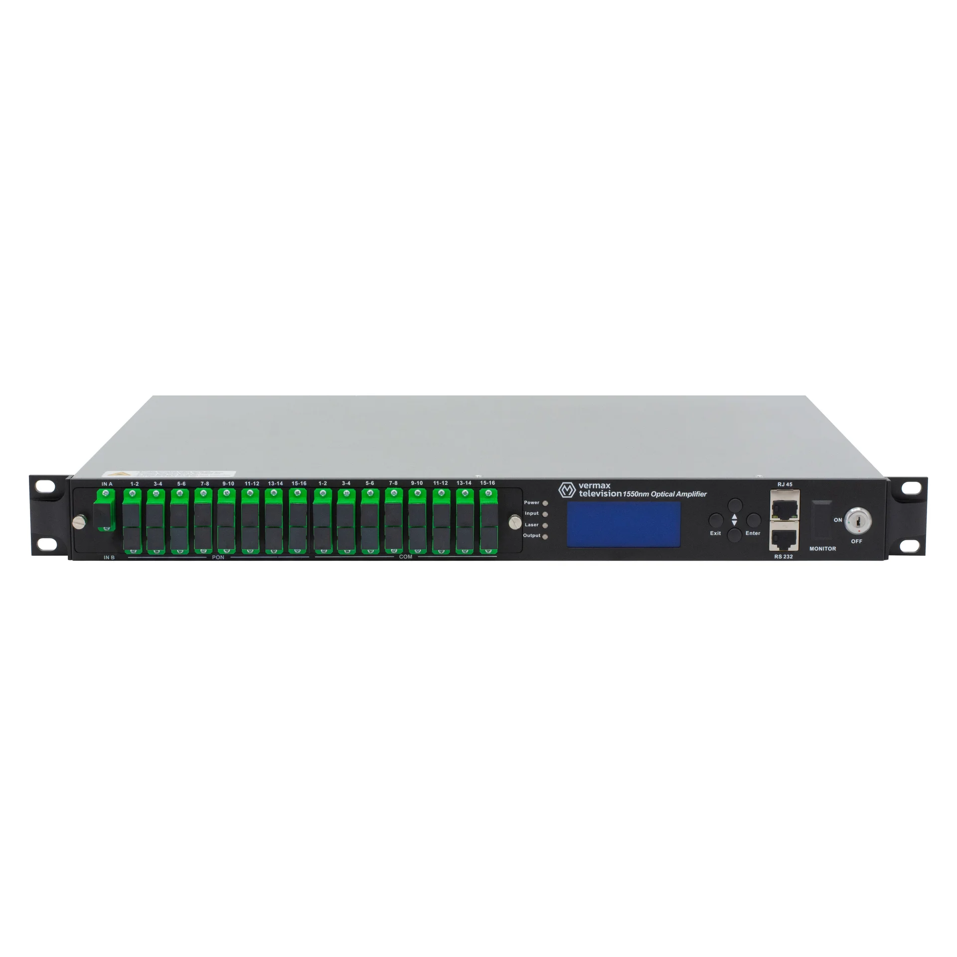 Оптический усилитель VERMAX для сетей КТВ, 1 вход, 32*15dBm выход, RT1, 1U