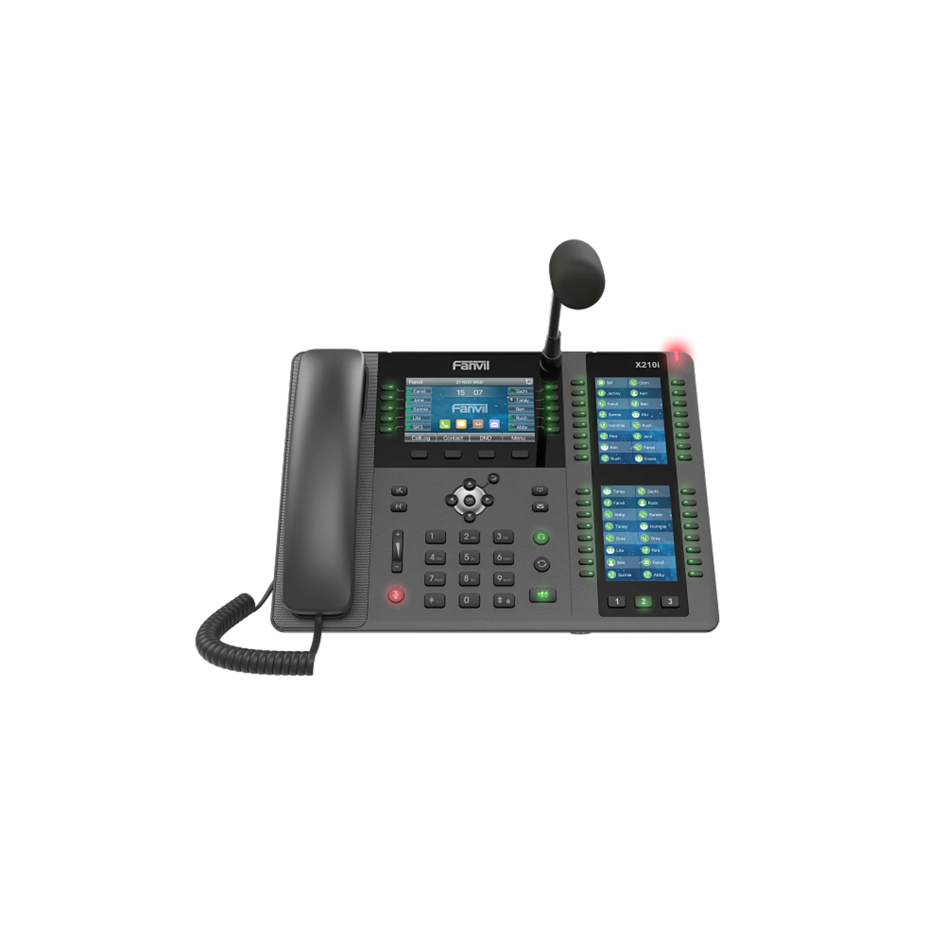 SIP-Телефон Fanvil X210i 2xEthernet 10/100/1000, HD Voice, 20 SIP Lines, 10 Line Key, 116 DSS Keys, IPV6/OPUS, 4.3+2*2.4 Multi Color Screen, WIFI & Built-in Bluetooth, POE + Gigabit, Gooseneck Mic, PSU