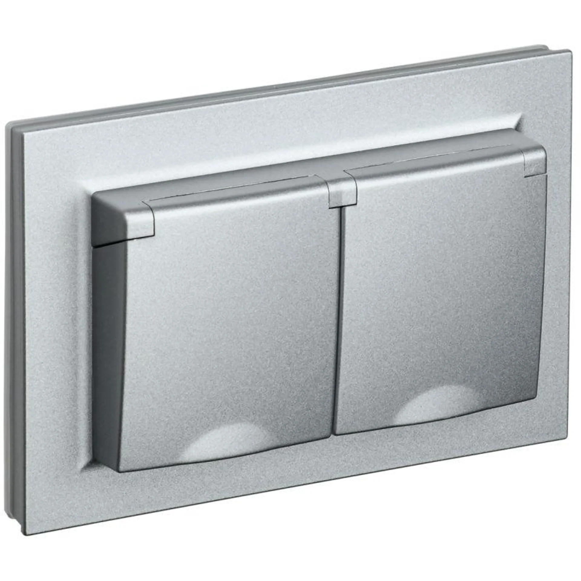 Розетка IEK BR-R26-16-44-K47-F 2-м СП BRITE РСбш12-3-44-БрА 16А в сборе IP44 с крышкой алюм.