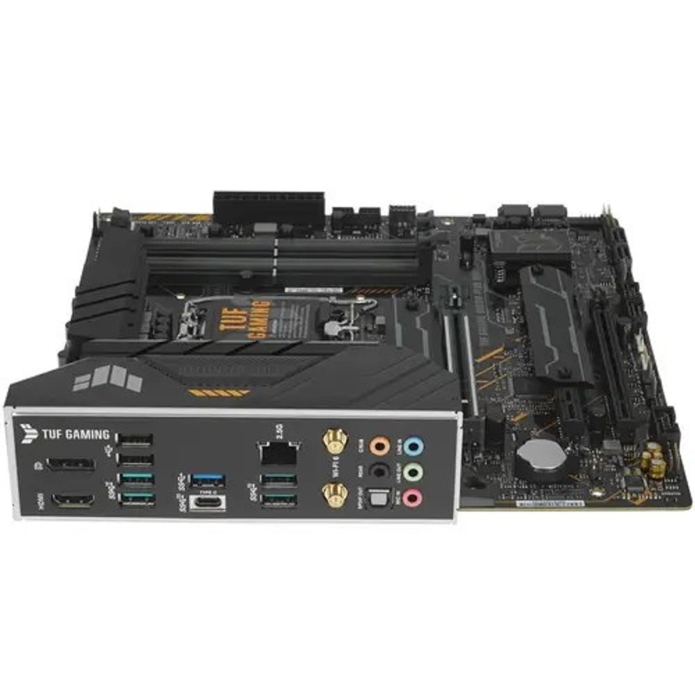 ASUS TUF GAMING B660M-PLUS WIFI (Socket 1700, mATX, 4xDDR5(128GB), DP/HDMI, 1xPCIe 5.0x16/1xPCIe 3.0x16/1xPCIe 4.0, 1xLAN (2.5GbE), 4xSATA 6Gb/s, 2xM.2, 1xType-C, 5xUSB 3.2, 2xUSB 2.0)