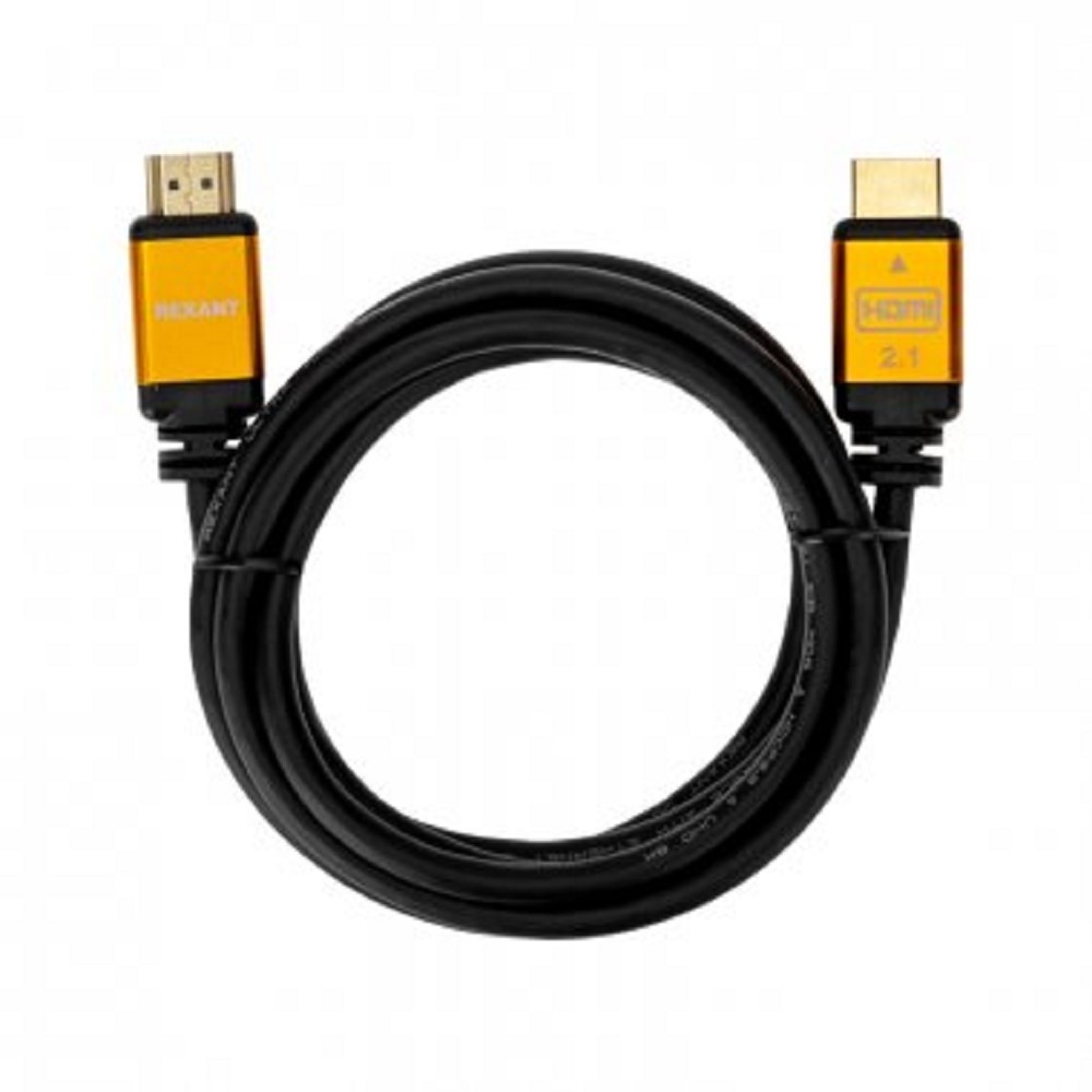 Rexant (17-6004) Кабель HDMI - HDMI 2.1, длина 2м,  Gold (цветная коробка)